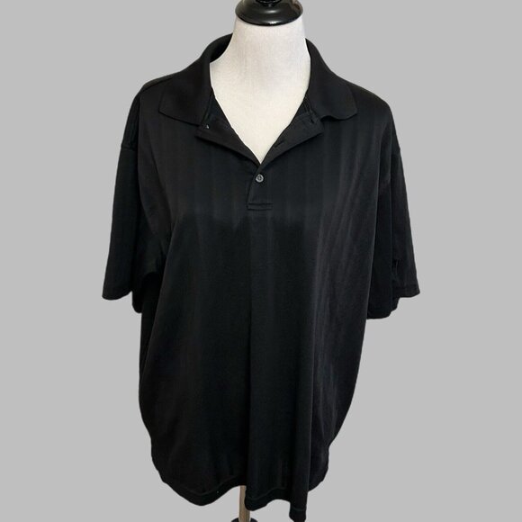 PGA Tour Golf Shirts Men LARGE Lot of 2 Black Tan Short Sleeve Polo Collared - Picture 9 of 16